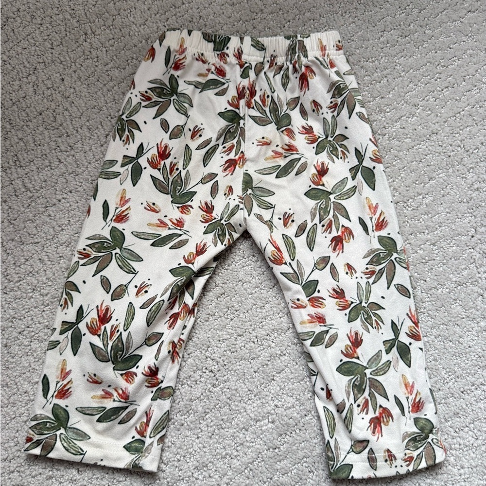 Shein Baby Girl 2 Piece Set Size 9 months Green Floral Holiday Winter Christmas - Picture 7 of 10